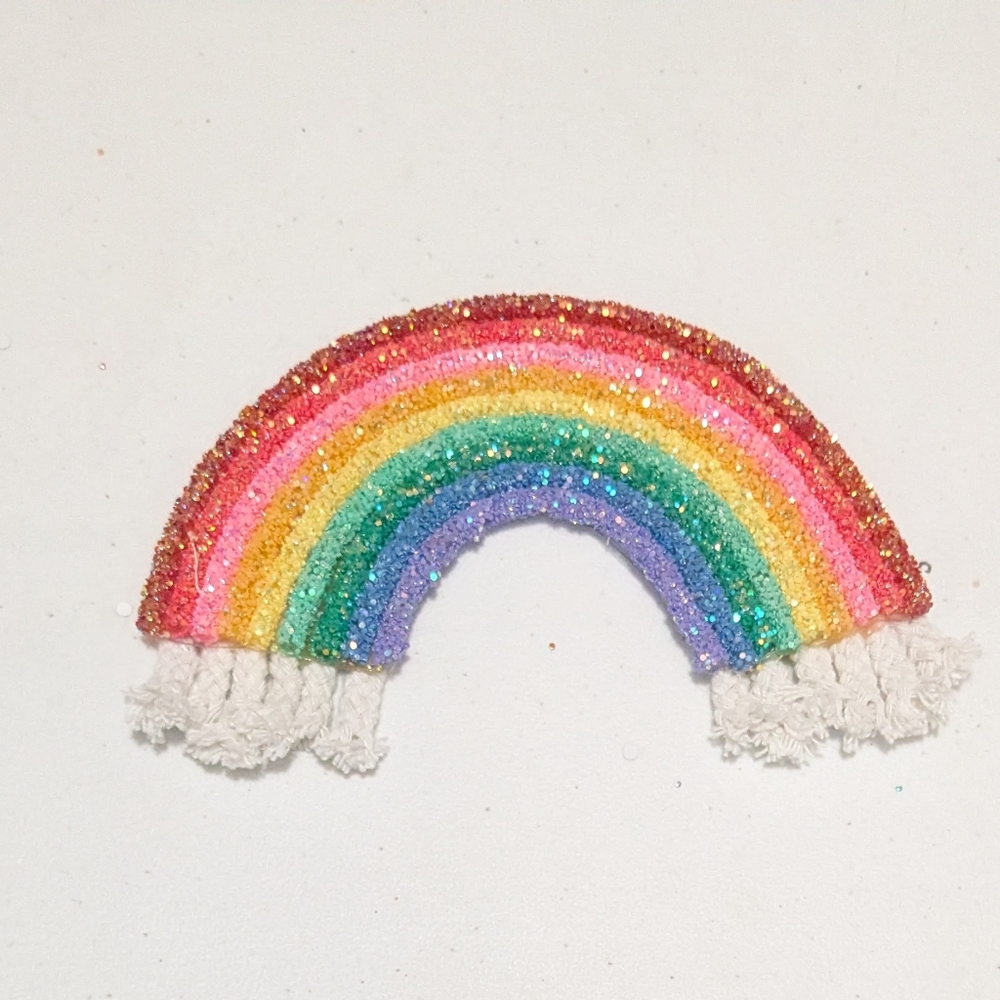 Kids Rainbow Glitter Patch Accessory - Multicolor